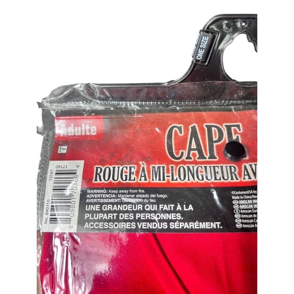 Amscan Red Cape Adult Halloween Costume Cosplay CloakOne Size Fits Most NWT - Picture 5 of 7